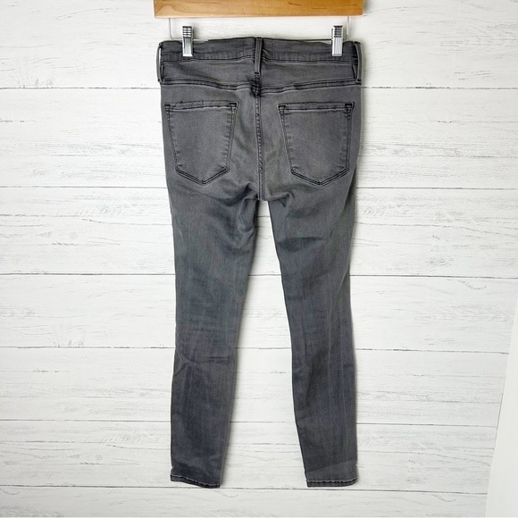 Frame Denim Le Skinny de Jeanne in Grey Shred Stretch Mid Rise 26 - Picture 5 of 11
